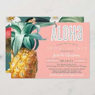Aloha Tropical Luau Summer Bridal Shower  Invitation