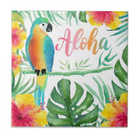 Aloha Tropical Parrot Hibiscus Palm 