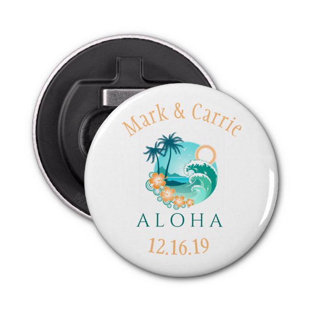 Aloha Tropical Personalised Bottle Opener (Front)