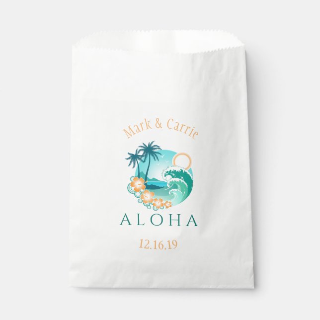 Aloha Tropical Personalised Favour Bag (Front)