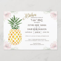 Aloha Tropical Pineapple Beach I DO BBQ Invite