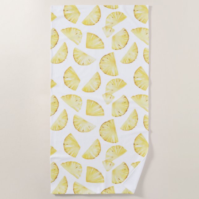 Aloha Tropical Pineapples Beach Towel (Front)