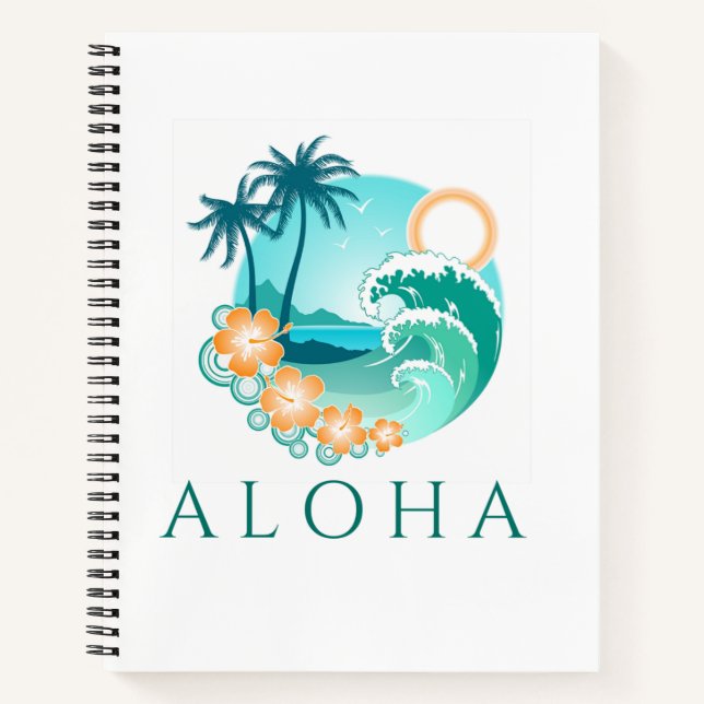 Aloha Tropical Spiral Notebook (Front)