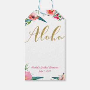 Aloha Tropical Summer Floral Bridal Shower Favour Gift Tags