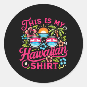 Aloha Tropical This Is Hawaiian Summer Vacation Classic Round Sticker