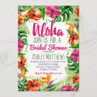 Aloha Tropical Watercolor Shower invitation