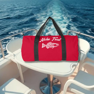 Aloha Trout-Hawaiian Cherry Red Duffle Bag