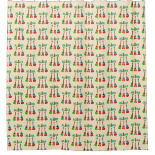 Aloha Ukuleles Island Music Shower Curtain
