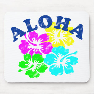 Aloha Vintage Flowers Mouse Pad Hawaiian Flowers