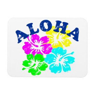 Aloha Vintage Magnet Colourful Hawaiian Flowers