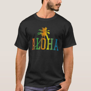 Aloha Vintage Palm Tree Summer Hawaiian Beach Hawa T-Shirt