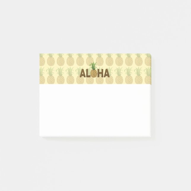 Aloha Vintage Pineapple Hawaiian Hawaii Post-it Notes (Front)