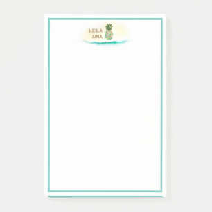 Aloha Watercolor Pineapple Island Post-it Notes