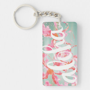 Aloha Watercolor Plumeria Keychain