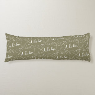 ALOHA white seamless pattern with LINES Body Cushion