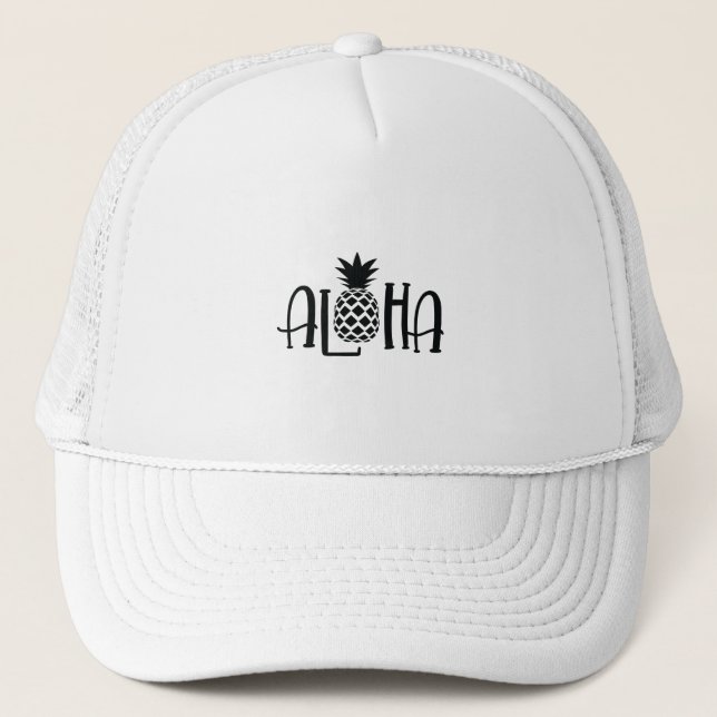 Aloha With A Pineapple Trucker Hat (Front)