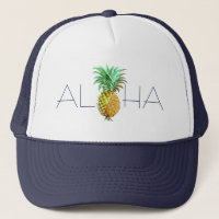 Aloha With PineApple Vintage Illustration