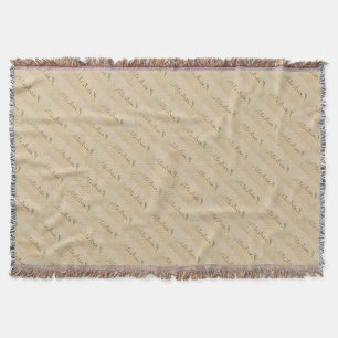 Aloha word sign on the beach sand throw blanket