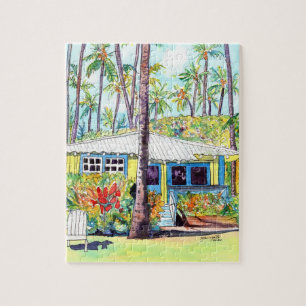 Aloha Yellow Plantation Cottage of Kauai Jigsaw Puzzle
