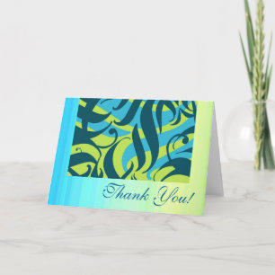 Aloha You, lime aqua splash, Thank You Cards