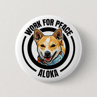 Aloka Dog Walk For Peac 6 Cm Round Badge
