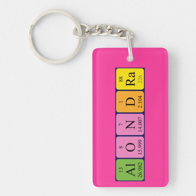 Alondra periodic table name keyring (Front)