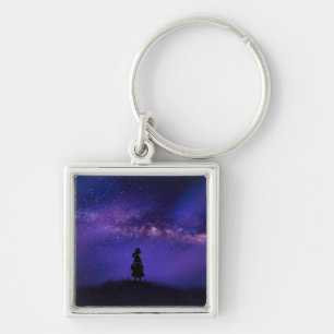 Alone and Starry Night Key Ring