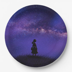 Alone and Starry Night Paper Plate