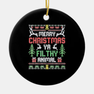 Alone At Home Movies Merry Christmas You Filty Ceramic Ornament