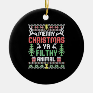 Alone At Home Movies Merry Christmas You Filty Ceramic Ornament