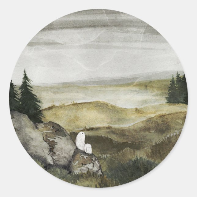 Alone Classic Round Sticker (Front)