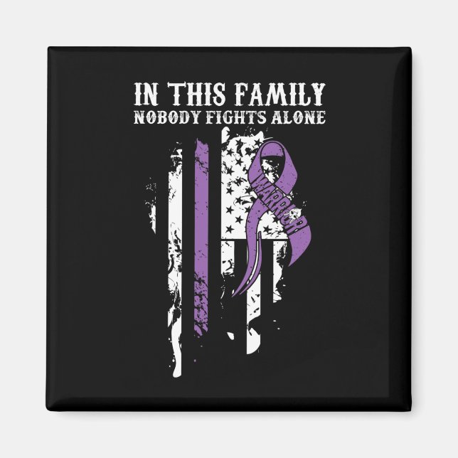 Alone- Fibromyalgia Awareness Supporter Ribbon  Magnet (Front)