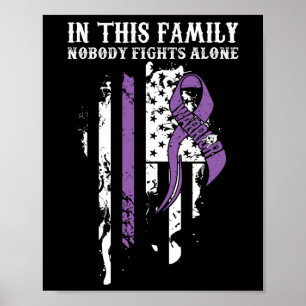 Alone- Fibromyalgia Awareness Supporter Ribbon  Poster