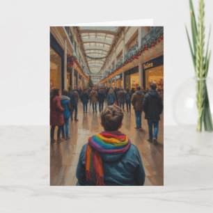 Alone for the Holidays:Gay LGBTQIA+ Christmas Card