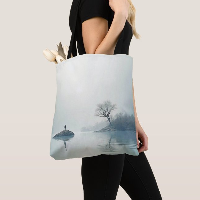 Alone in the Mist Design Tote Bag (Close Up)