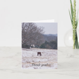 Alone In The Snow Thank You Card