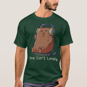 Alone Isn't Lonely Introvert Music Fan Nerd Grizzl T-Shirt