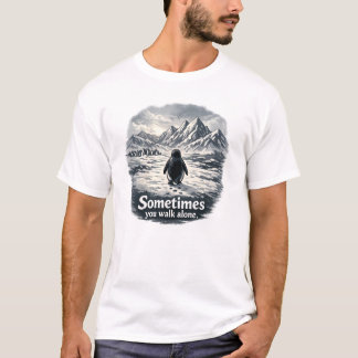 Alone Penguin on Icy Horizon T-Shirt