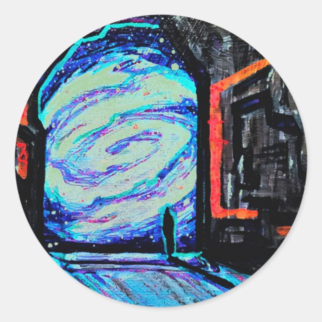 Alone with the Shiny Abyss Classic Round Sticker (Front)