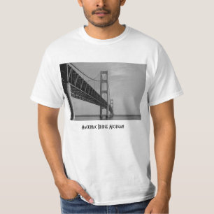 Along Mackinac Bridge Grayscale T-Shirt