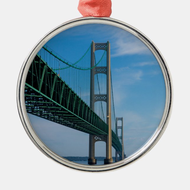 Along Mackinac Bridge Metal Ornament (Front)