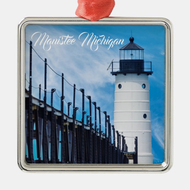 Along Manistee Metal Ornament (Front)