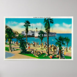 Along the Beach at AvalonCatalina Island, CA Poster