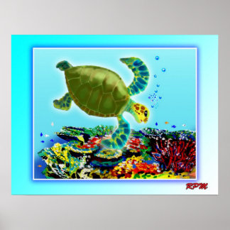 Along the Great Barrier Reef Poster