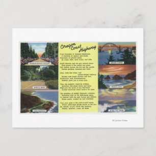 Along the Oregon Coast Highway with a Poem Postcard