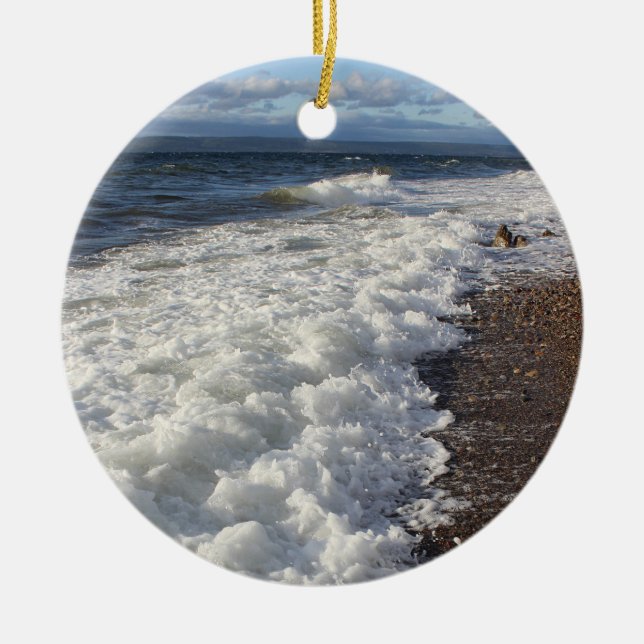 Along the Shoreline Ceramic Ornament (Front)