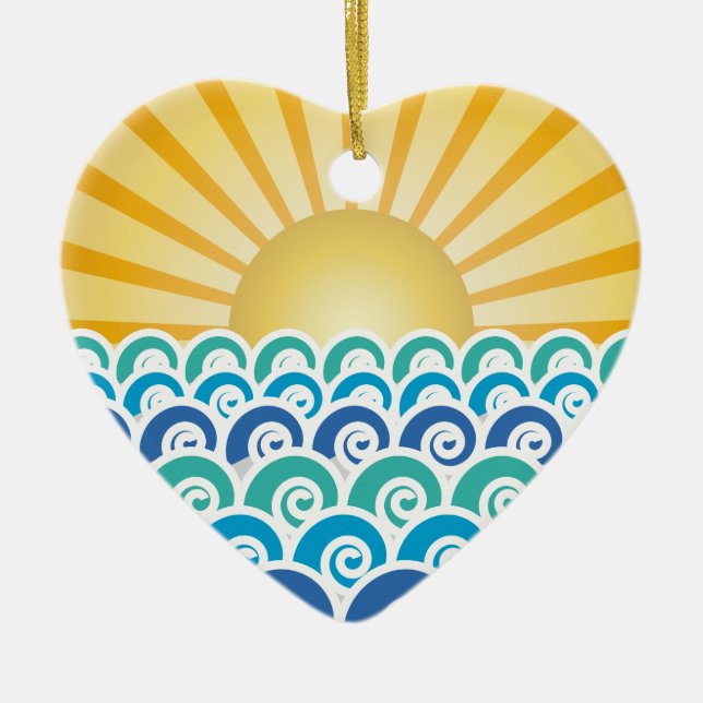 Along the Waves Blue Ornament (Front)
