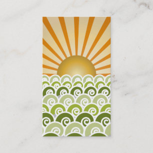 Along the Waves Green Business Card