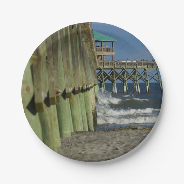 Alongside Folly Pier Paper Plate (Front)