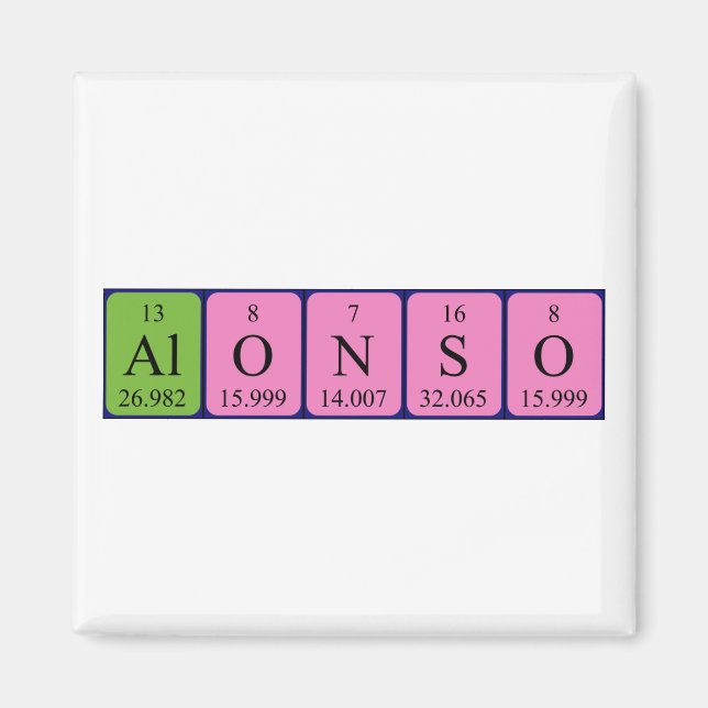 Alonso periodic table name magnet (Front)